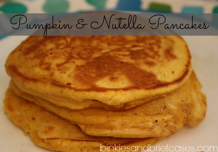 Pumpkin and Nutella Pancakes for fall