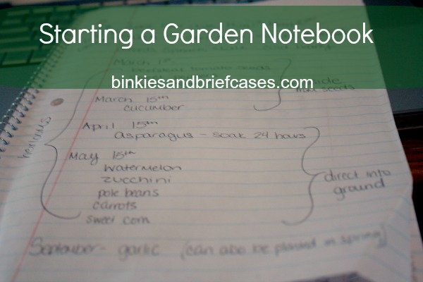 Starting a garden notebook