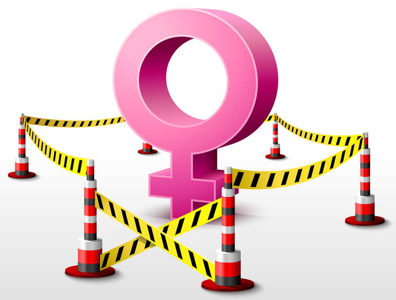 Female symbol located in restricted area