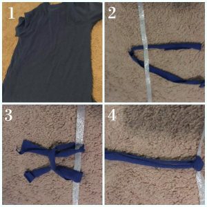 Step by step guide for making an easy no sew skirt for your 18 inch doll