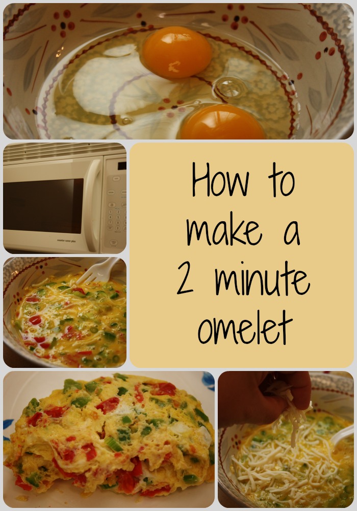 Easy omelets in the microwave.  Perfect for busy school mornings.