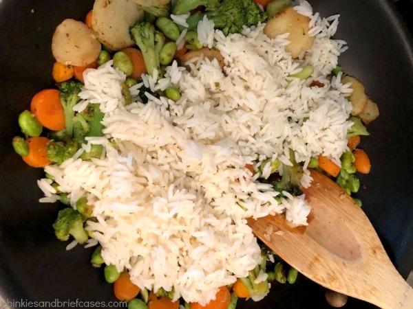 vegetable fried rice out of left-overs