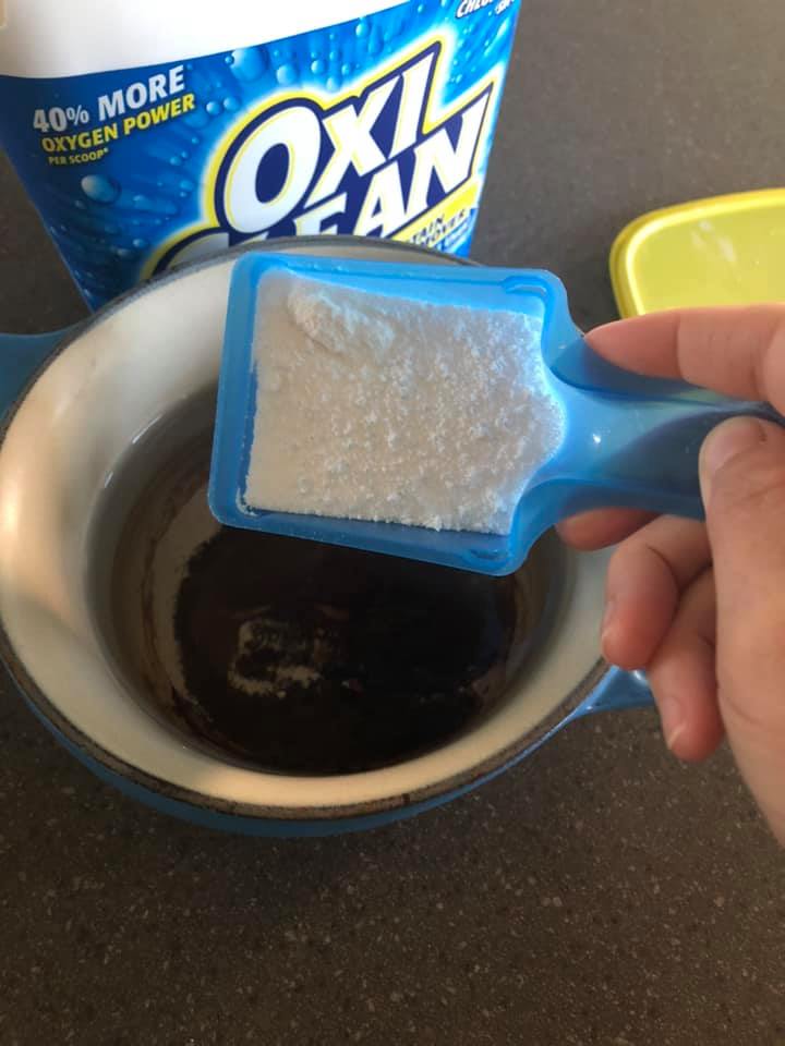 how to use OxiClean to restore enamel pots